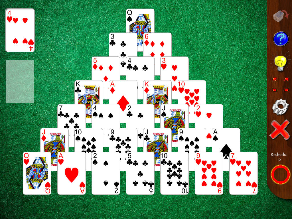 Pyramid layout (Solitaire Whizz for iPad)