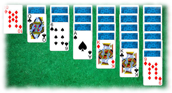 Spiderette solitaire layout (Solitaire Whizz for iPad)