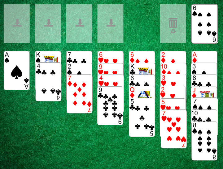 Initial Whitehead layout (Solitaire Whizz for iPad)